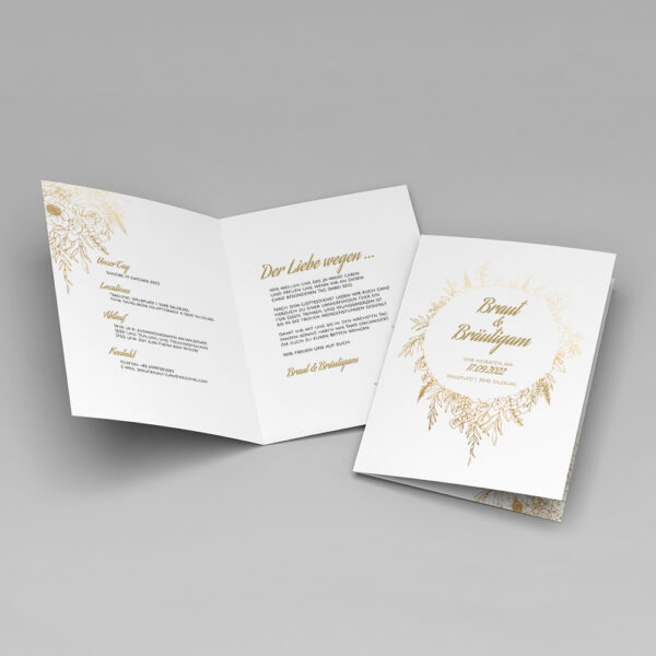 Botanical gold invitation - EvaPrint